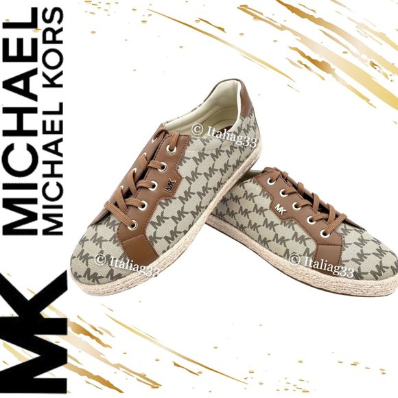 Michael Kors Shoes - Michael Kors Monogram Signature Logo Brown Sneaker Tennis Shoes Size 9.5M NWOT